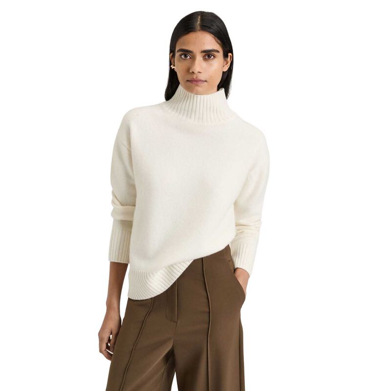 Veronika Maine Merino Cashmere Blend Oversized Funnel Neck Sweater image number 0